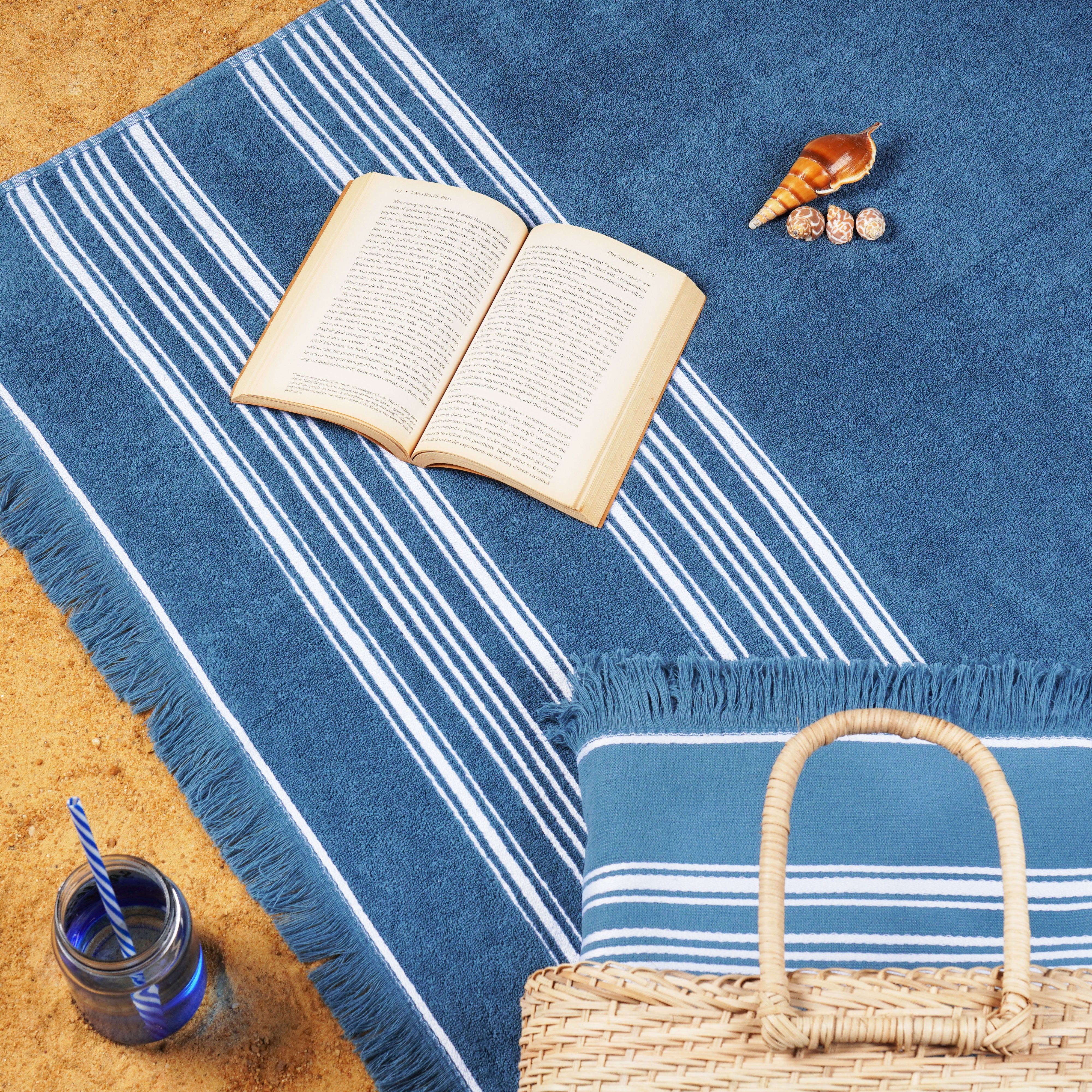 Antalya Beach Towel - Granite Blue
